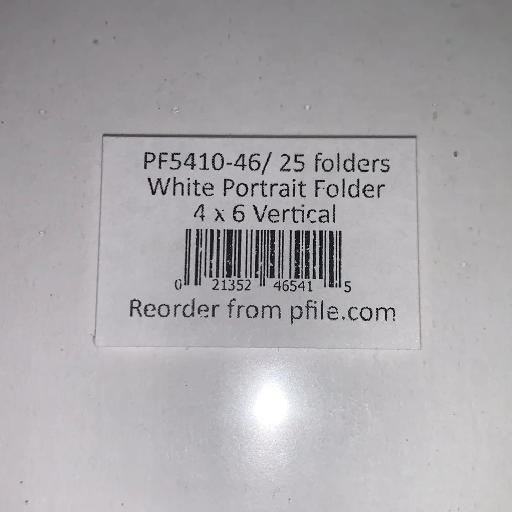 Portrait Folders (25 in a pack) 4 x 6 vertical